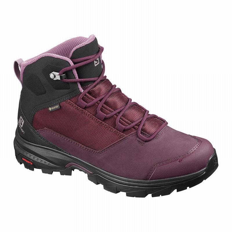 Botas De Montaña Salomon Mujer Burdeos / Negras - Salomon Argentina OUTWARD GORE-TEX ,857094-MSX